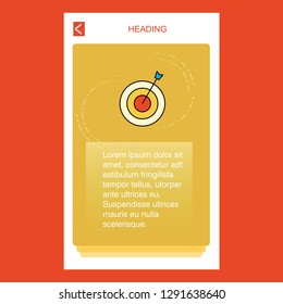 Dart  mobile vertical banner design design. Vector