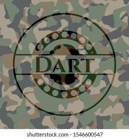 Dart on camouflaged texture. Vector Illustration. Detailed.