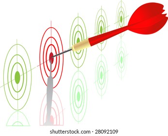 Dart on red target