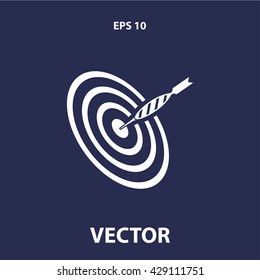 dart on target icon. dart on target vector illustration