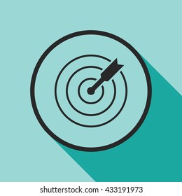 dart on target icon. dart on target vector illustration 