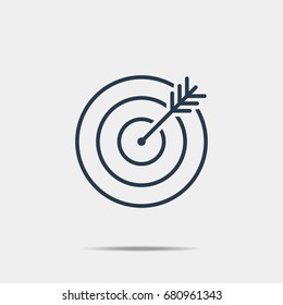 dart on target thin line icon