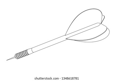 Dart. Outline icon. Vector illustration isolated on white background