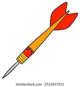 dart pin ilustração mão desenhado vetor isolado