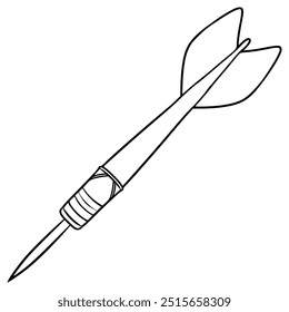 dart pin illustration hand drawn outline vector