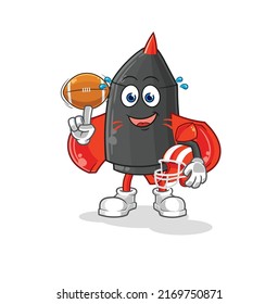 the dart playing rugby character. cartoon mascot vector