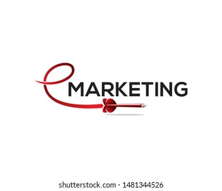 Dart Shooting Target On Emarketing Wordmark 