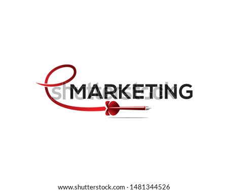 dart shooting target on emarketing wordmark 