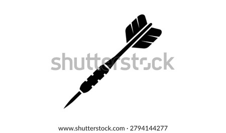 Dart Silhouette On A White Background Black And White Illustration