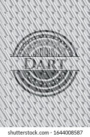 Dart silver color emblem. Scales pattern. Vector Illustration. Detailed.