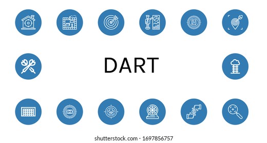 dart simple icons set. Contains such icons as Target, Board game, Goal, Darts, Focus, can be used for web, mobile and logo