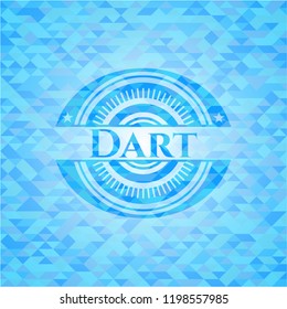 Dart sky blue emblem with mosaic background