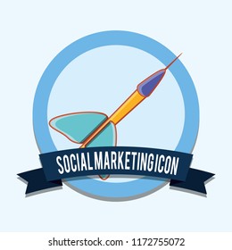 dart social marketing icon emblem