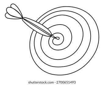 Desenho de linha contínua do círculo de destino. Ilustração vetorial isolada em branco.