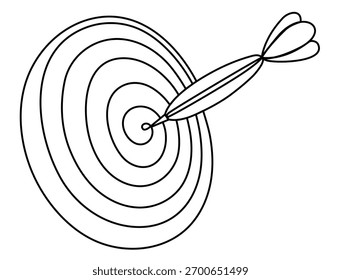 Desenho de linha contínua do círculo de destino. Ilustração vetorial isolada em branco.