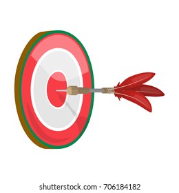 Dart and a target for darts. The game of darts single icon in cartoon style vector symbol stock illustration web.