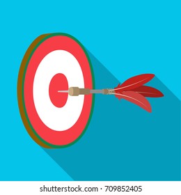 Dart and a target for darts. The game of darts single icon in flat style vector symbol stock illustration web.