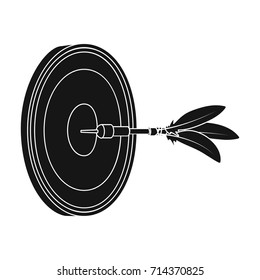 Dart and a target for darts. The game of darts single icon in black style vector symbol stock illustration web.