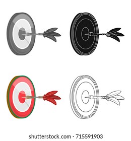 Dart and a target for darts. The game of darts single icon in cartoon style vector symbol stock illustration web.