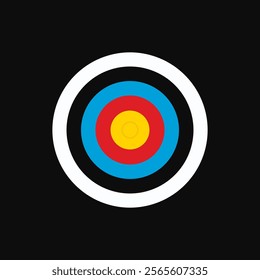 dart target icon target icon.arrow hitting in the target center of dartboard. Modern flat style isolated on white background. Goal achieve or Business success concept. web site design, logo, app, UI