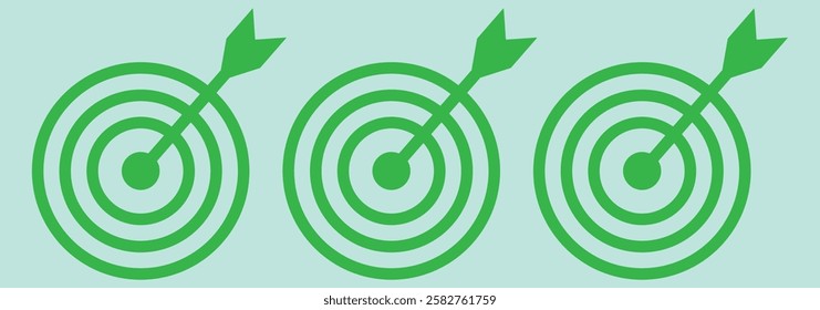 dart target icon target icon.arrow hitting in the target center of dartboard. Modern flat style isolated on white background. Goal achieve or Business success concept. web site design, logo, app, UI