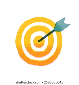 dart target icon target icon.arrow hitting in the target center of dartboard. Modern flat style isolated on white background. Goal achieve or Business success concept. web site design, logo, app, UI