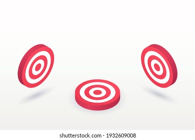 Dart target icon isometric templates. Vector illustration. EPS 10