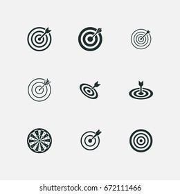 dart and target icons set vector