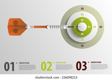 Dart with target. Infographic elements. Vector