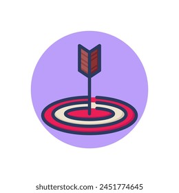 Dart target line icon. Arrow, dartboard, bullseye outline sign. Accuracy, sport, success concept. Vector illustration symbol element for web design and apps