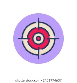 Dart target line icon. Goal, aim, crosshair, point outline sign. Strategy, accuracy, focus concept. Vector illustration symbol element for web design and apps