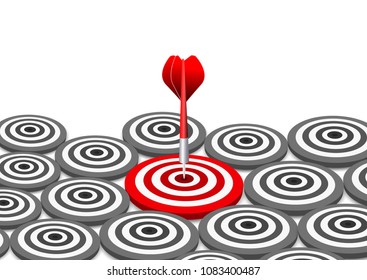 Dart target. Success Business Concept. Creative idea 3d illustration isolated on white background. vector EPS10
