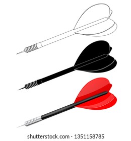 Dart. Vector 3d illustration isolated on white background