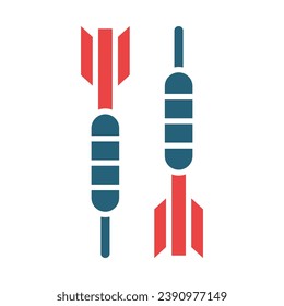 Dart Vector Glyph Two Color Icon For Personal And Commercial Use.
