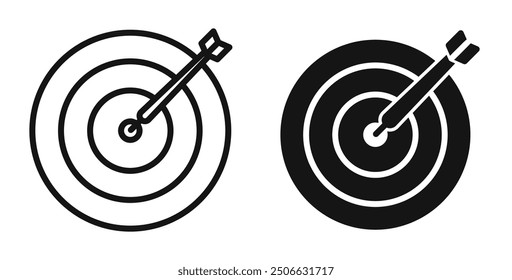 Dart vector icon in black and blue colors