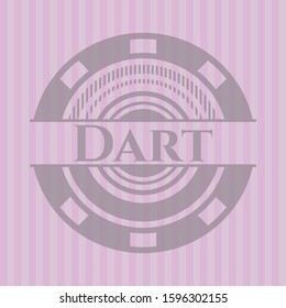 Dart vintage pink emblem. Vector Illustration. Detailed.