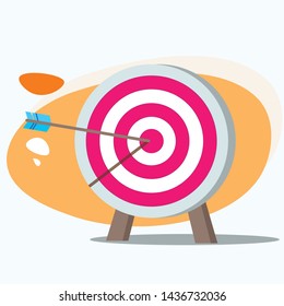 Dartboard with arrow focused goals