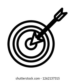 dartboard and arrow icon with outline style