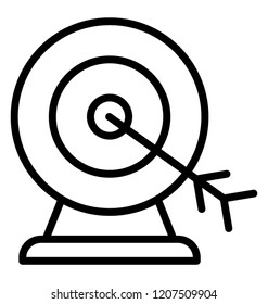 Dartboard with arrow represents game of archery