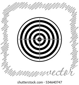 Dartboard  black vector  icon