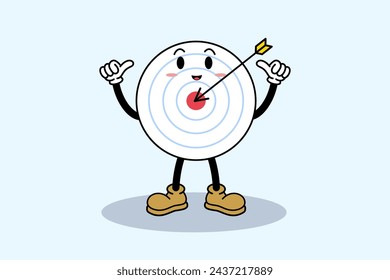 Dartboard Charakter mit Ziel Die beste Shoot-Szene für Finanzmarketing Unternehmen