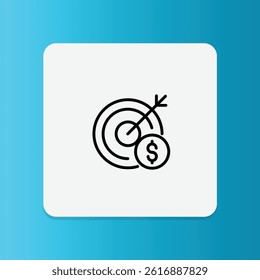 A dartboard with a coin, representing savings or investment goals.