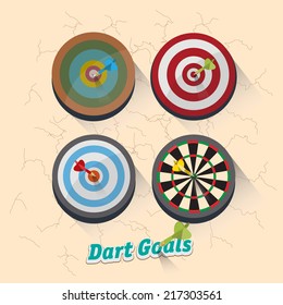  dartboard collection for darts game - vector illustration