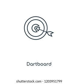 Dartboard concept line icon. Linear Dartboard concept outline symbol design. This simple element illustration can be used for web and mobile UI/UX.