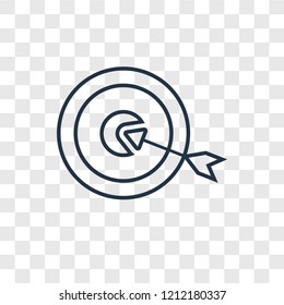 Dartboard concept vector linear icon isolated on transparent background, Dartboard concept transparency concept in outline style