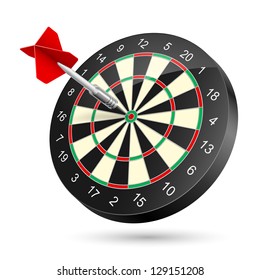 Dartboard with dart. Illustration on white background