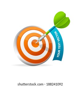 Dartboard with dart. Illustration on white background