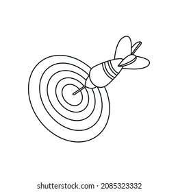 Dartboard and dart line icon symbol vector target darts bullseye