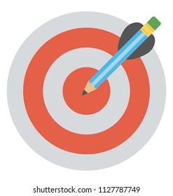 Dartboard with dart, target flat design icon