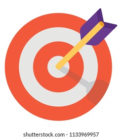 Dartboard mit Dart, flaches Design-Symbol